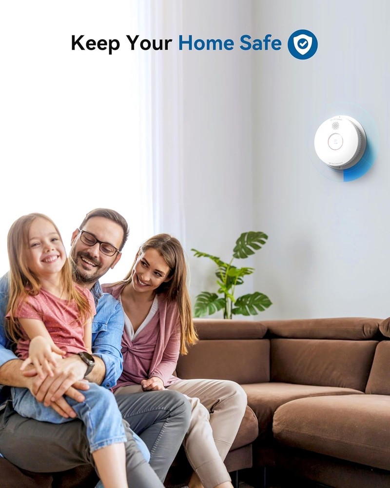 6 x SITERWELL Hardwired Smoke Detector Interconnected + 9V Backup Battery