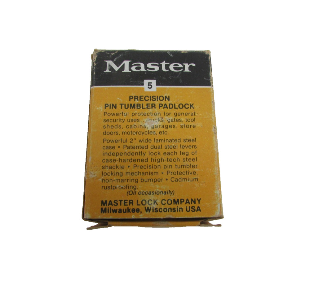 NOS! MASTER No. 5 PADLOCK w/ (2) KEYS