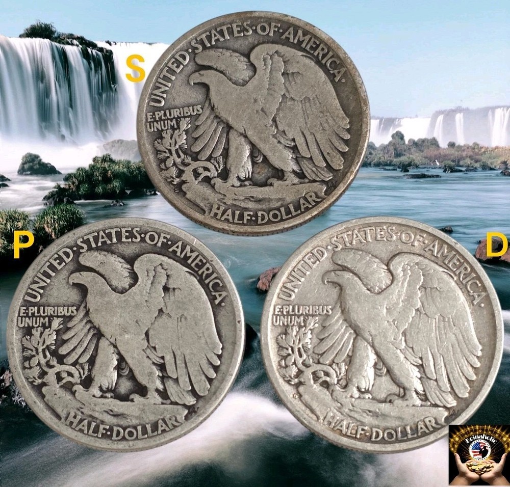 1917 PDS Walking Liberty Half Dollars, 50c Reverse Mint Marks 🔥From Storage🔥