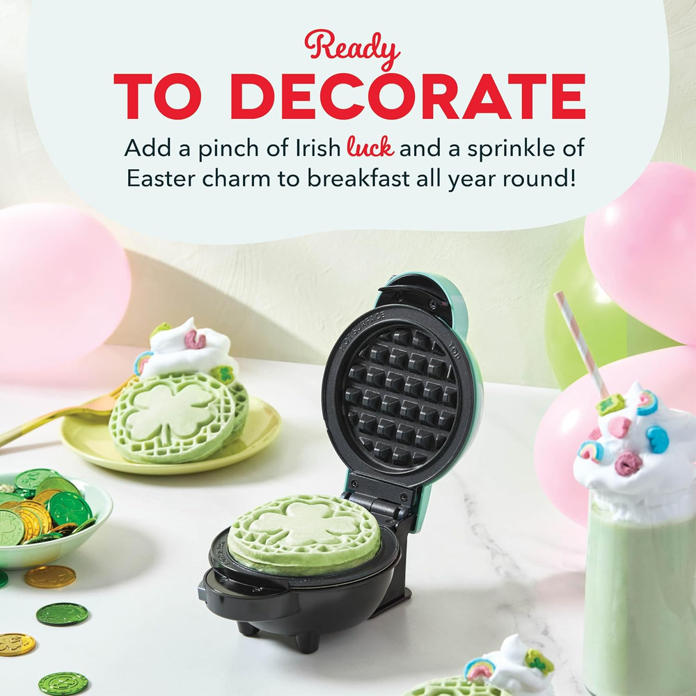 Multimaker Mini System Two 4” Nonstick Removable Waffle Plates (Bunny & Shamrock