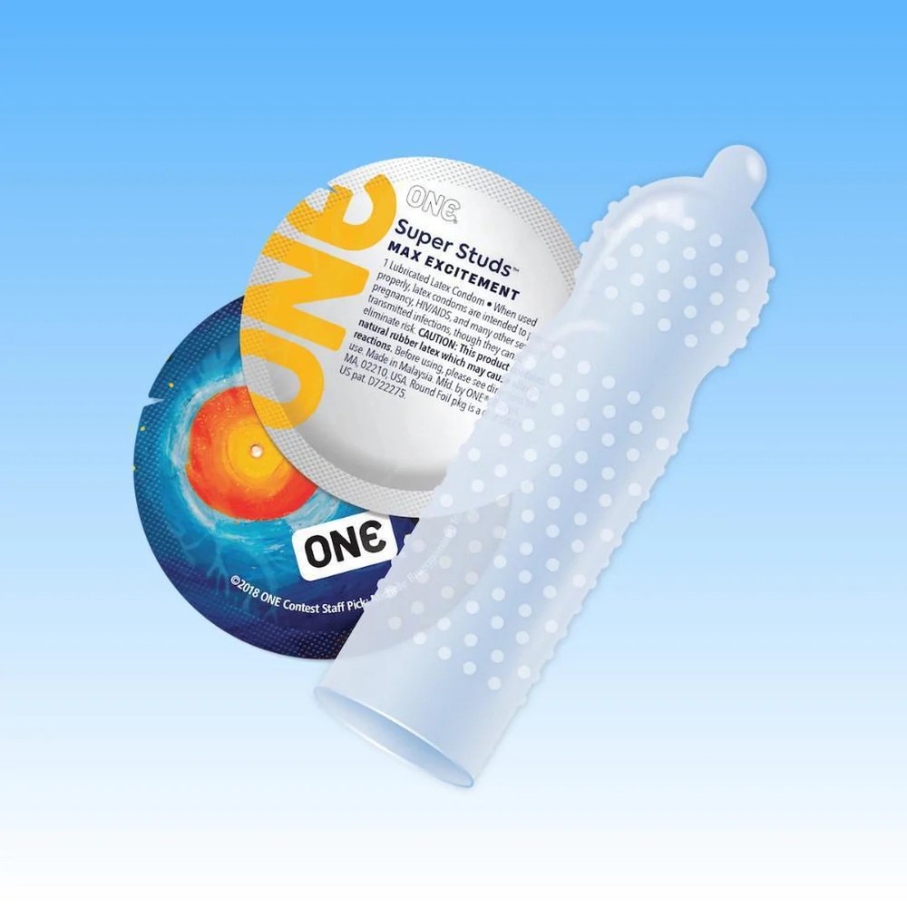ONE Super Studs Condoms with Extra Large Studs | 12-Pack