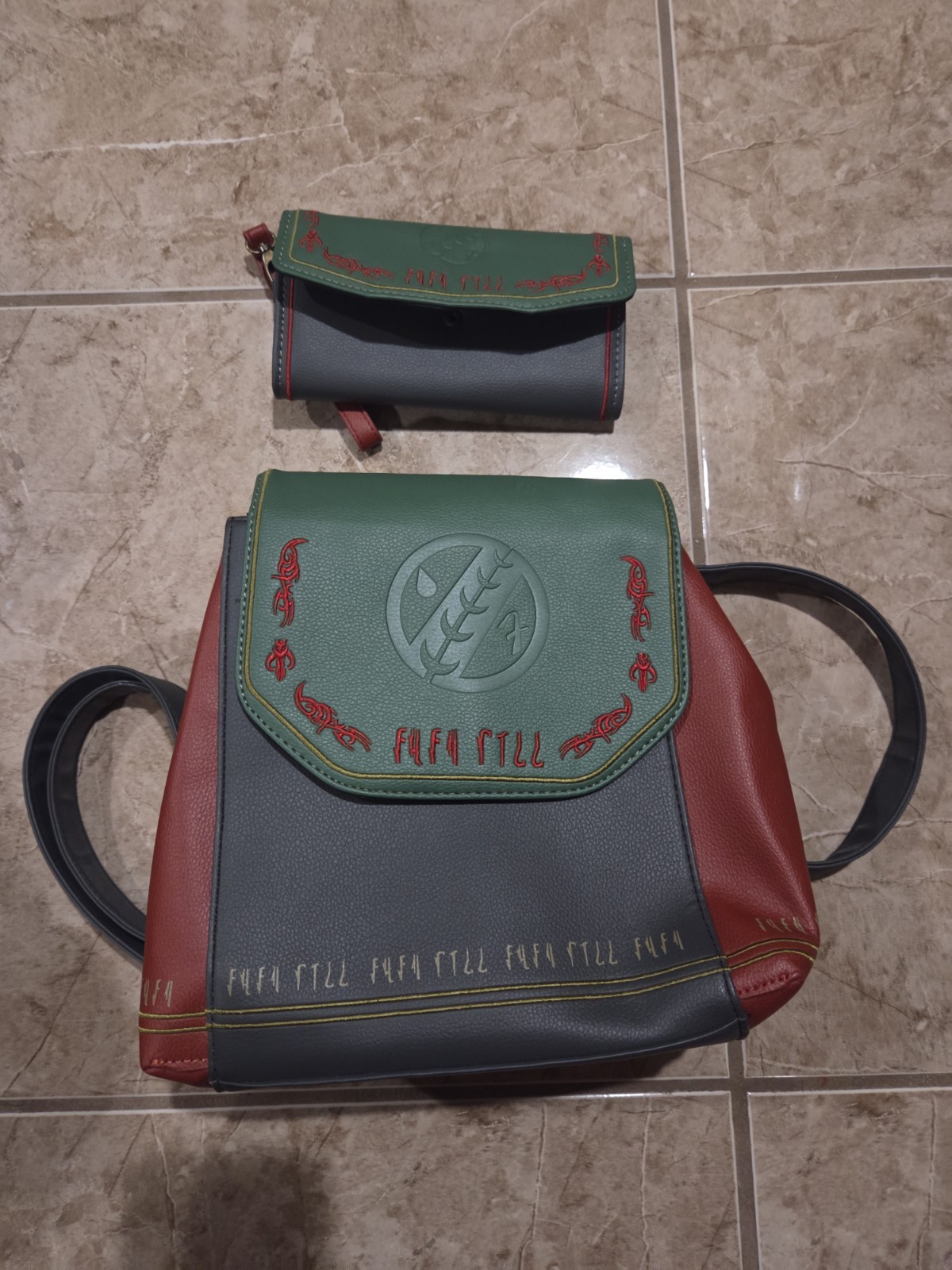 Disney Star Wars Boba Fett Danielle Nicole Backpack Purse Bag And Wallet Unused