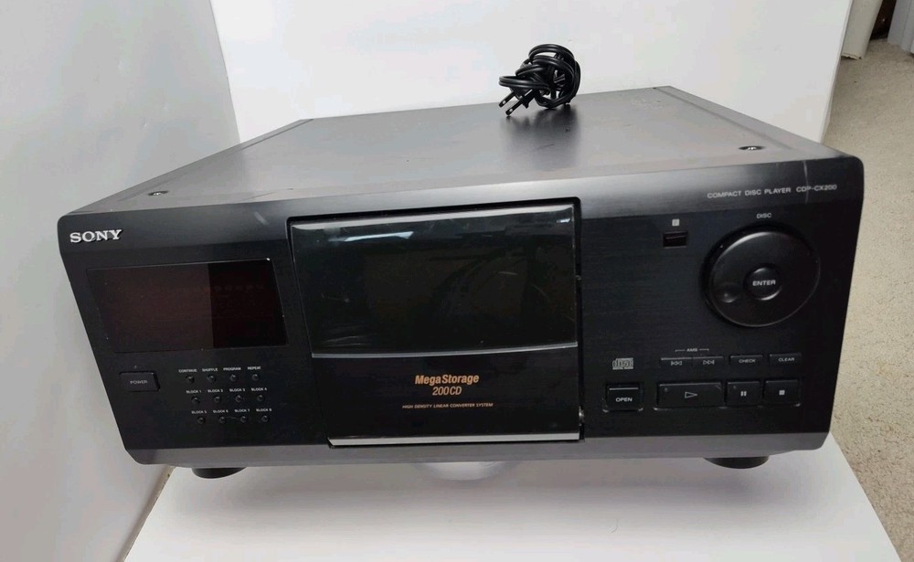 Sony 200 Disc CD Player Changer CDP-CX200 Carousel Mega Storage-TESTED-No Remote