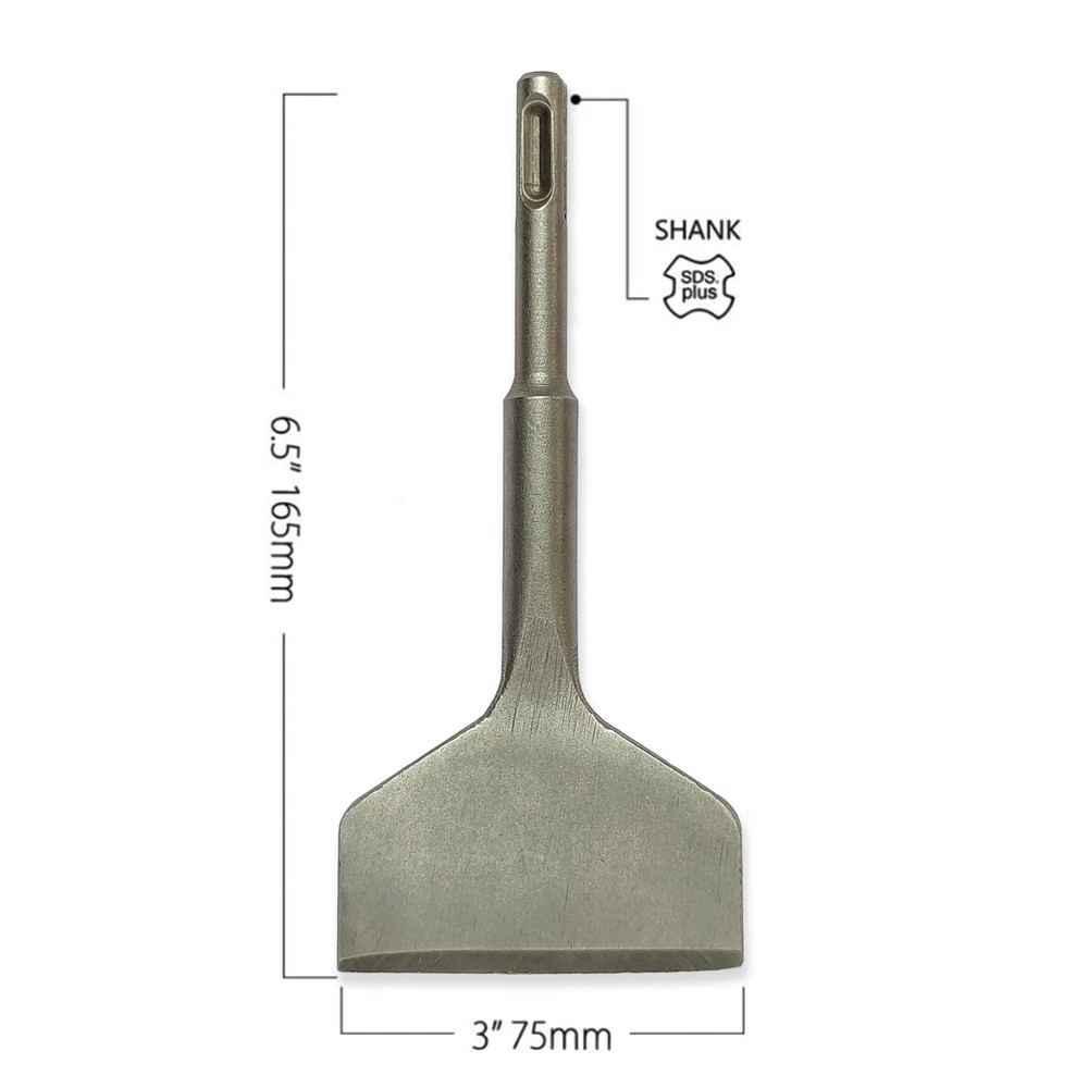 3" Wide SDS Plus Chisel, Tile Removal Tool, SDS Chisel Drill Bit, Wall and Fl...