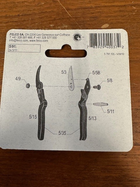 Felco Part # 5/91 Replacement Spring Pack