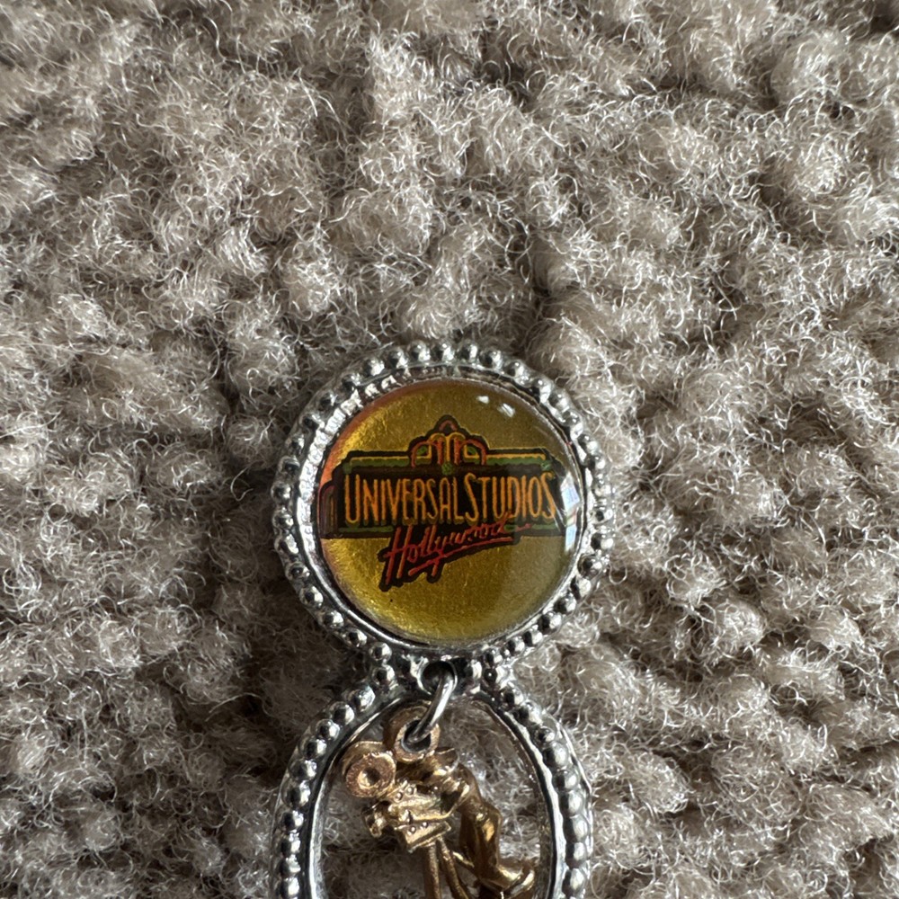 HTF Universal Studios Souvenir Bell With Camera Man Charm 3” Silver