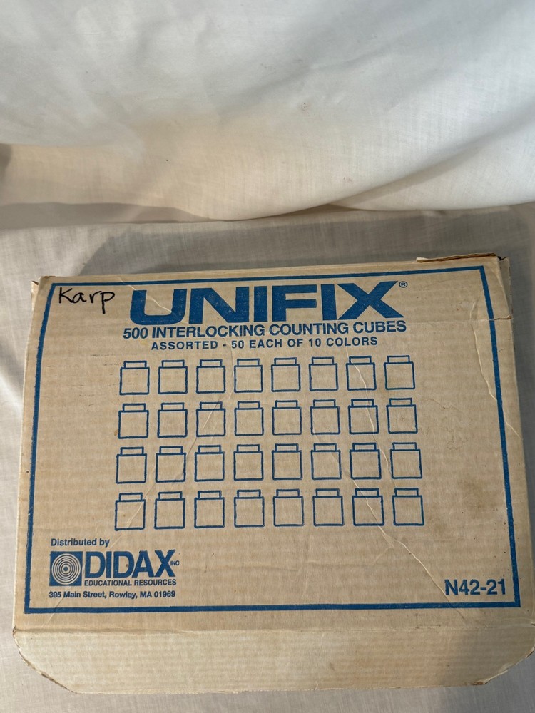 Didax Unifix interlocking counting cubes. (JK)
