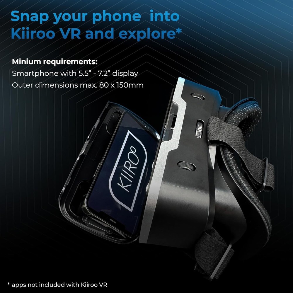 VR Headset for Phone – Mobile VR Glasses for iPhone, Android & Windows, Fits ...