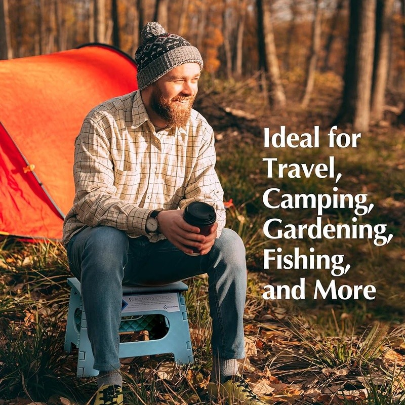 Folding Step Stool Lightweight Portable Non Slip Bathroom Ladder Multi Use