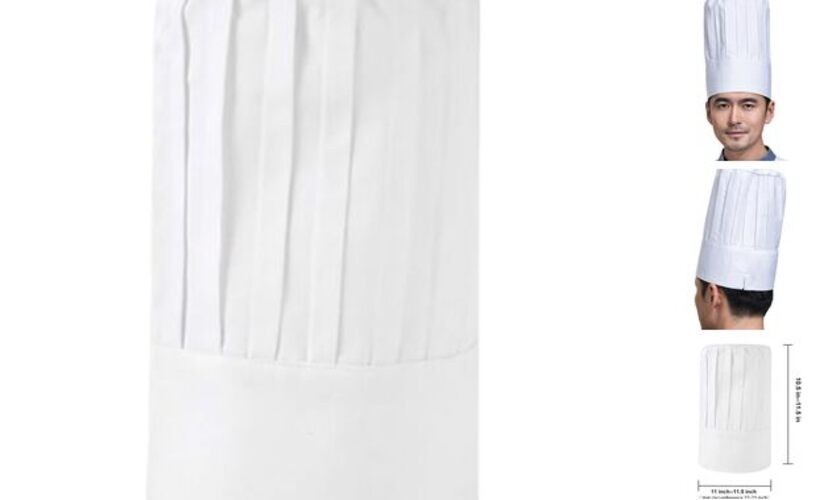Tall Chef Hat Adjustable Elastic Baker Kitchen Cooking Grill BBQ Chef White