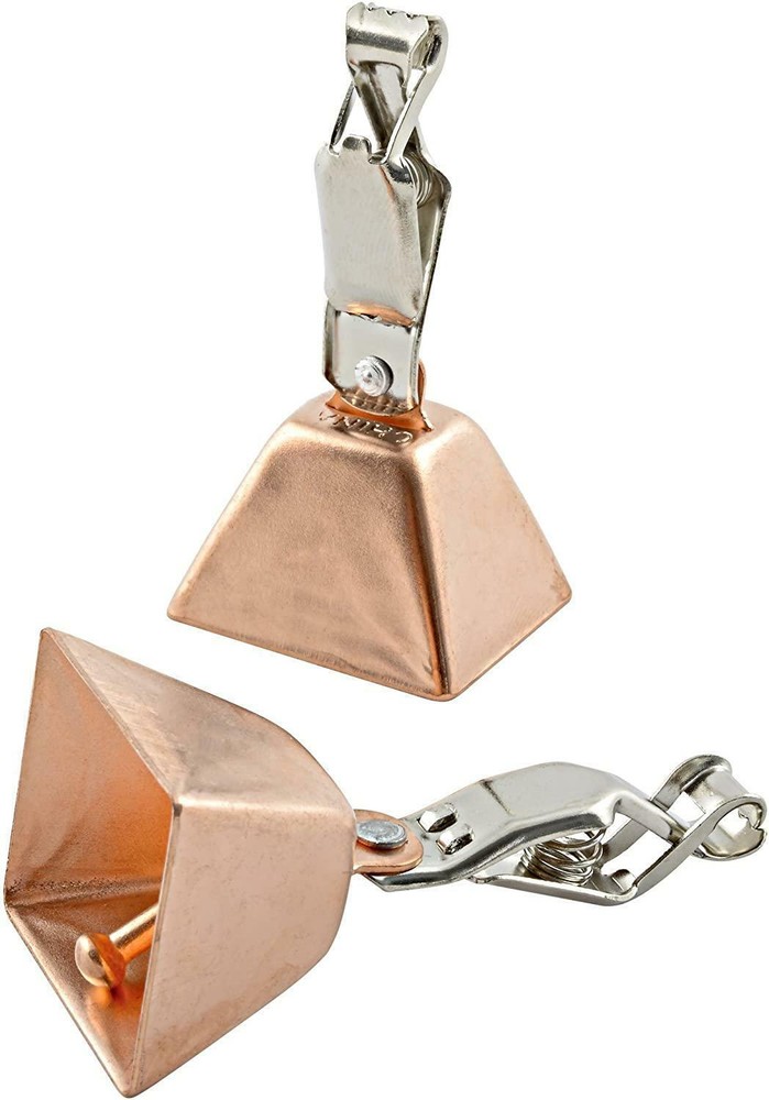 Fishing Copper Bell Alert with Eagle Clamp On Clips Baits Bite Alarm Bell 2 pack