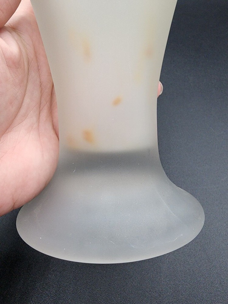 Frosted flower frog vase 8 3/4” Tall
