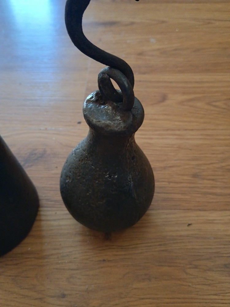 Antique Cotton Scale Weights With Hooks