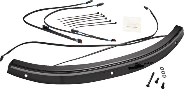 CIRO Solaire LED Windshield Trim Black Amber/White #12001 Harley Davidson