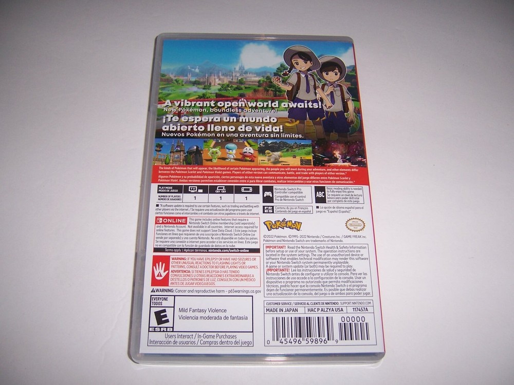 Authentic Replacement Case ONLY - POKEMON VIOLET - Nintendo Switch Box