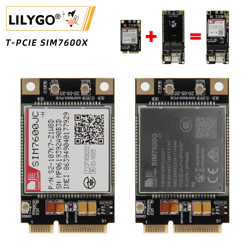 ® T-PCIE SIM7600 LTE 4G Development Board IOT Module With GNSS SIM7600G SIM7600E