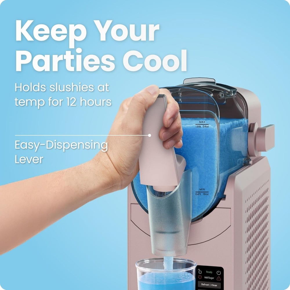 Slush-Ease MAX 90oz Slushie Machine, 64oz Liquid Capacity