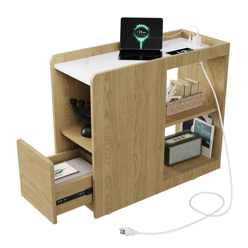 Side Table with Wheels