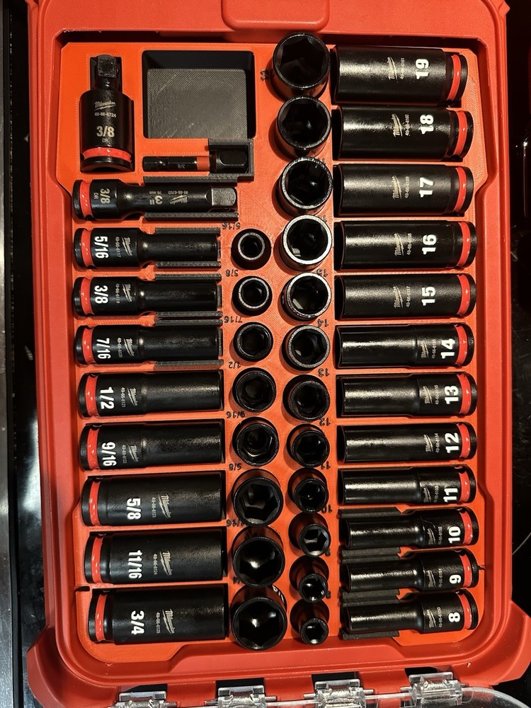Milwaukee 3/8 inch 43 pc Impact Socket Packout Tray (Insert Tray only)