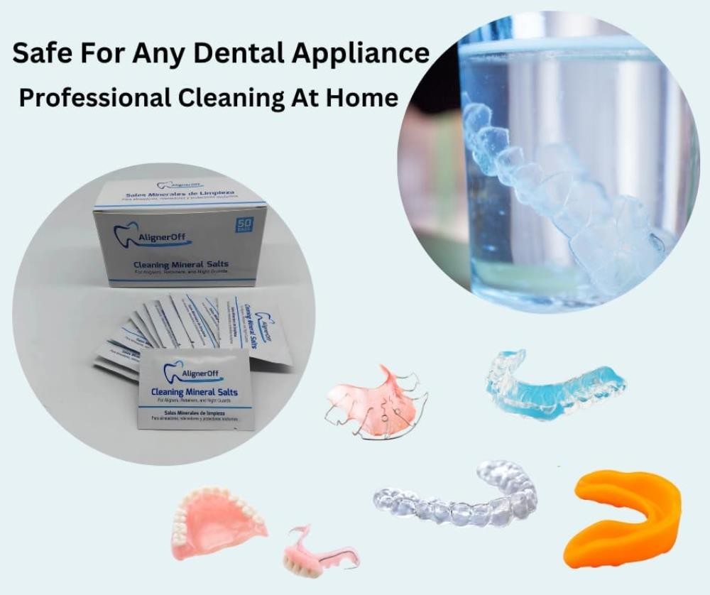 AlignerOff Cleaning Mineral Salt Cleaner Crystals Aligners Retainers Ex 11/25 3g