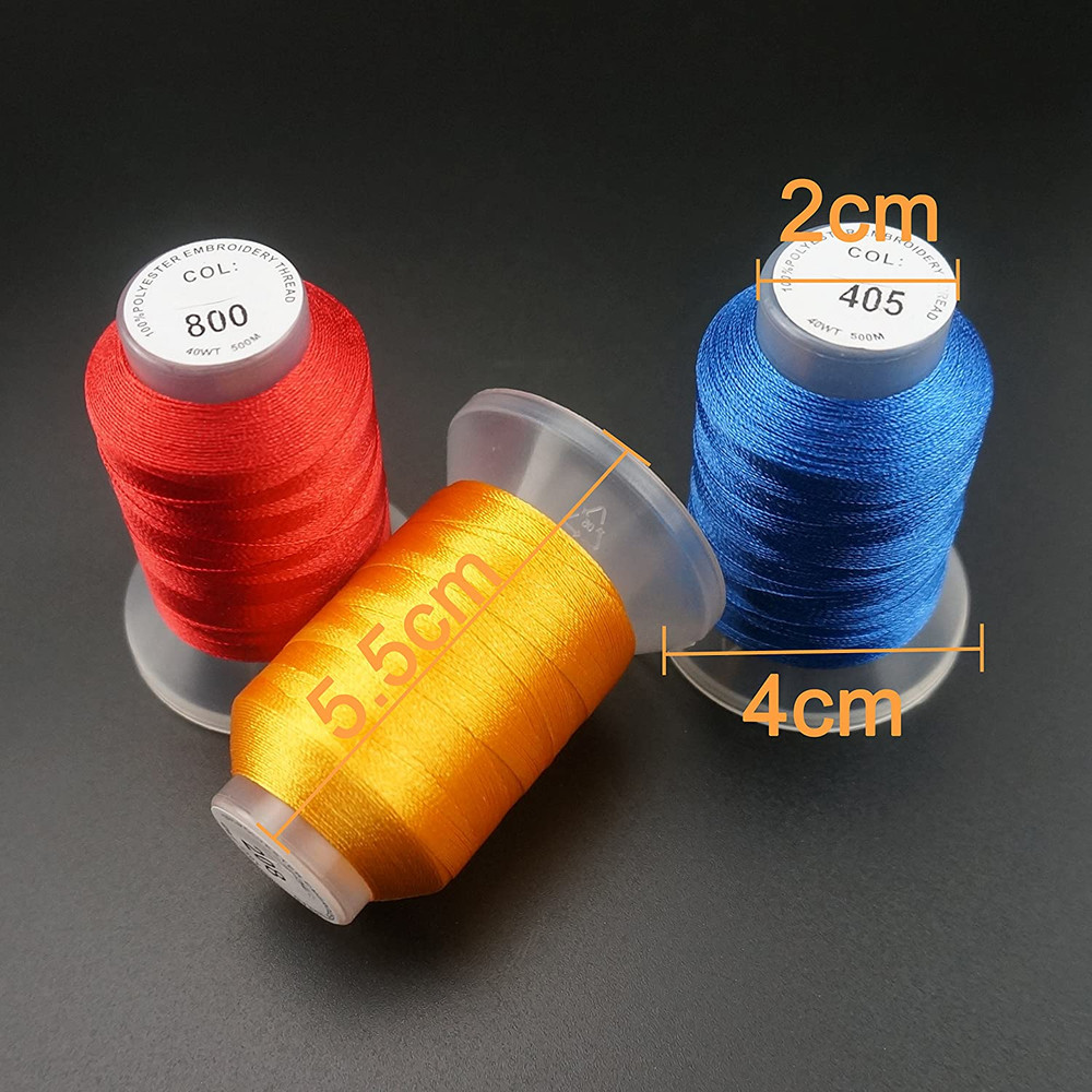 s 40 Colors 100% Polyester Machine Embroidery Thread 550yd with Thread Nets - Co