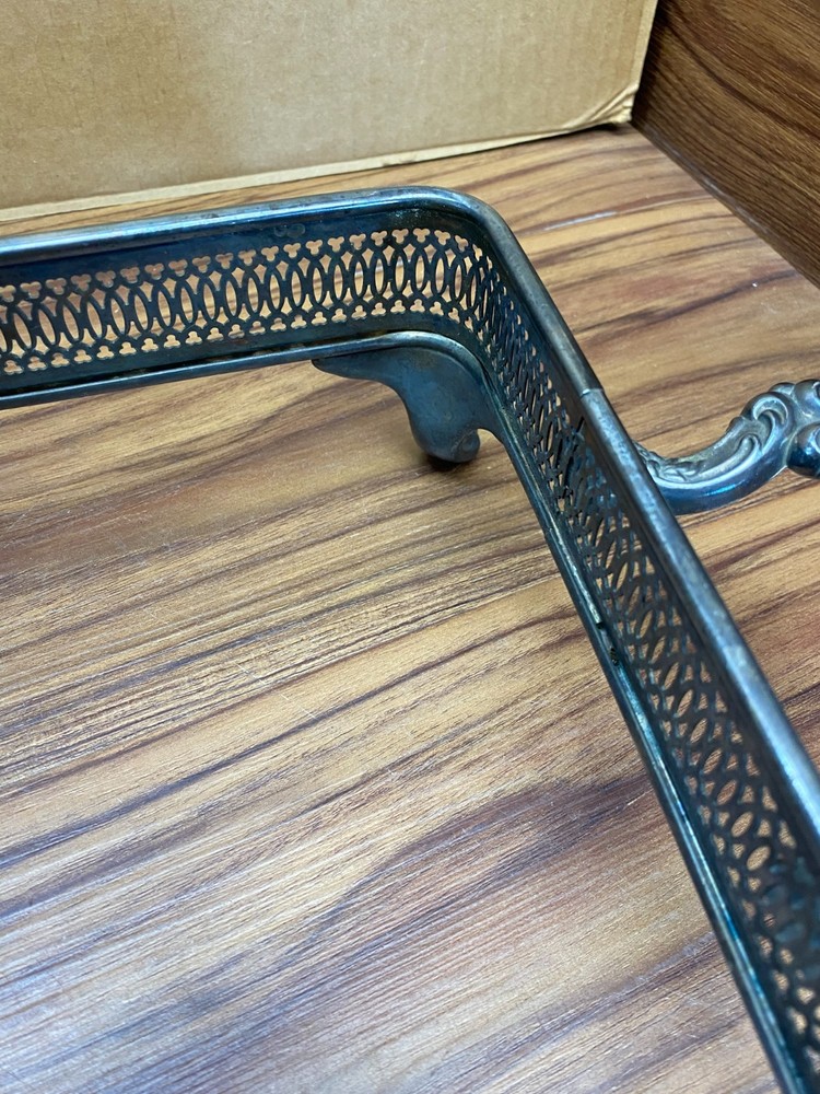 VTG Silver Plated Footed Rectangular Casserole Dish Holder Food Warmer Oneida