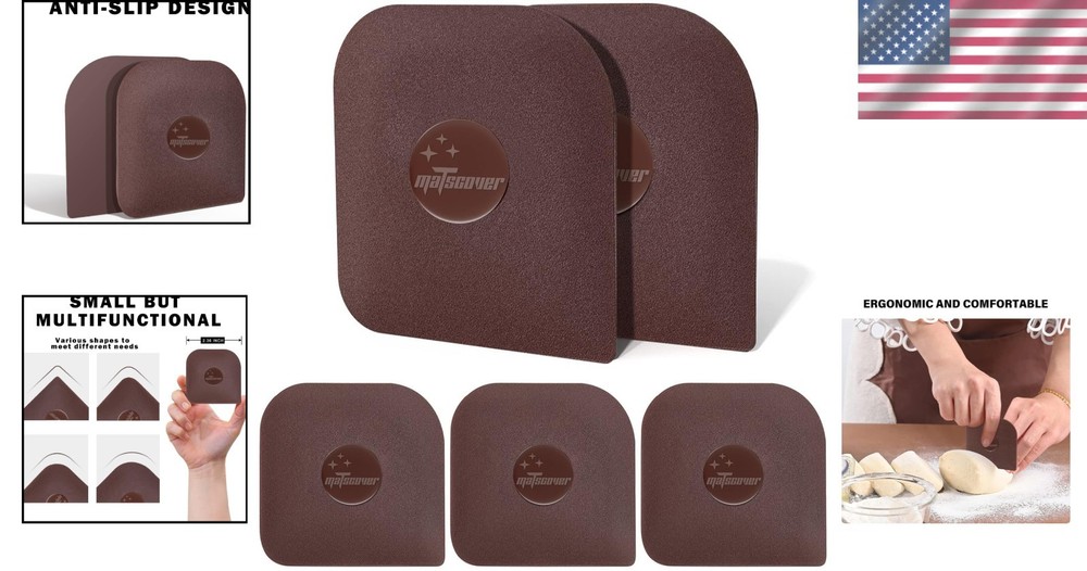 Sturdy Non-Scratch Pan Scraper Set (5 Pcs) - Dishwasher Safe & Versatile