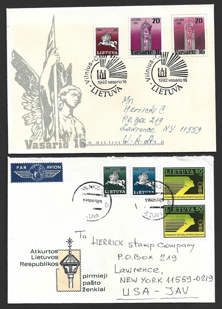 Lithuania 1992-93 covers to US (12)