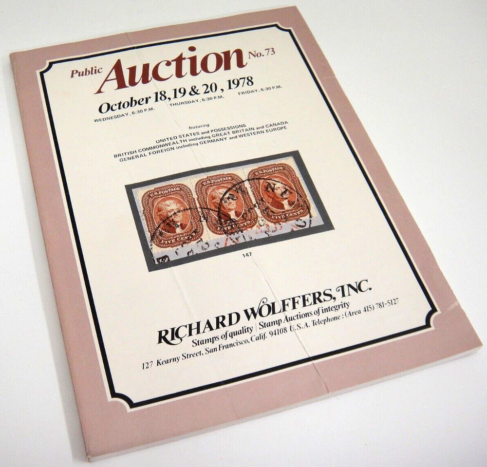 Wolffers Stamp Auction Catalog 1978 US Airmails Overprints Confederate Foreign