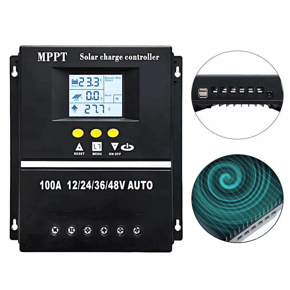 12V 24V 36V 48V 100A MPPT Solar Charge Controller Panel Battery Regulator 5200W