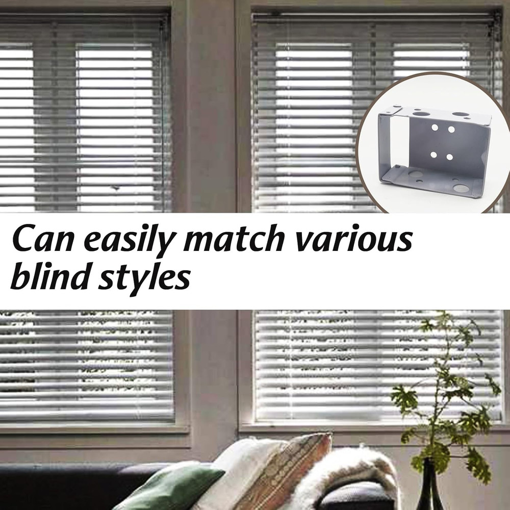 6PCS 2.5 Inch Blind Brackets Low Profile Box Mounting Bracket for Window Blinds