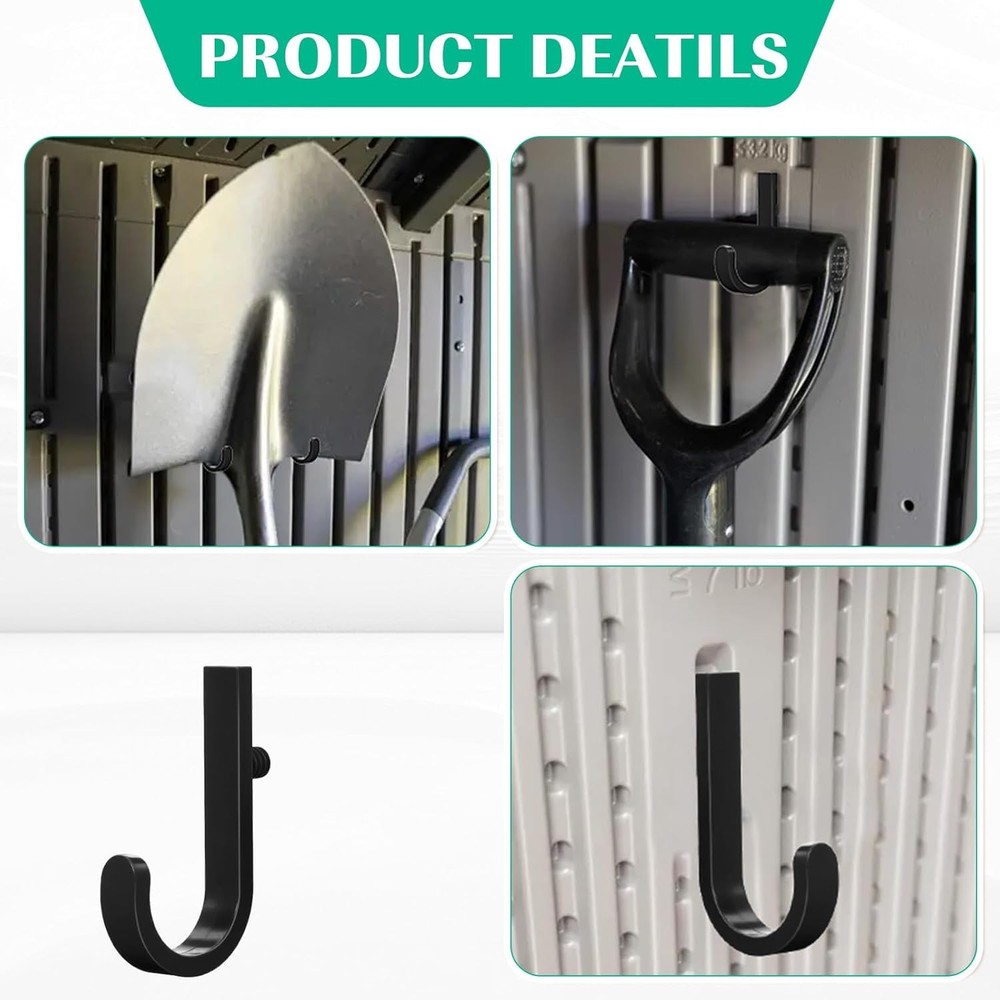 8 Pcs Shed Storage Tool Hooks Accessories Compatible W/ Suncast Compatible