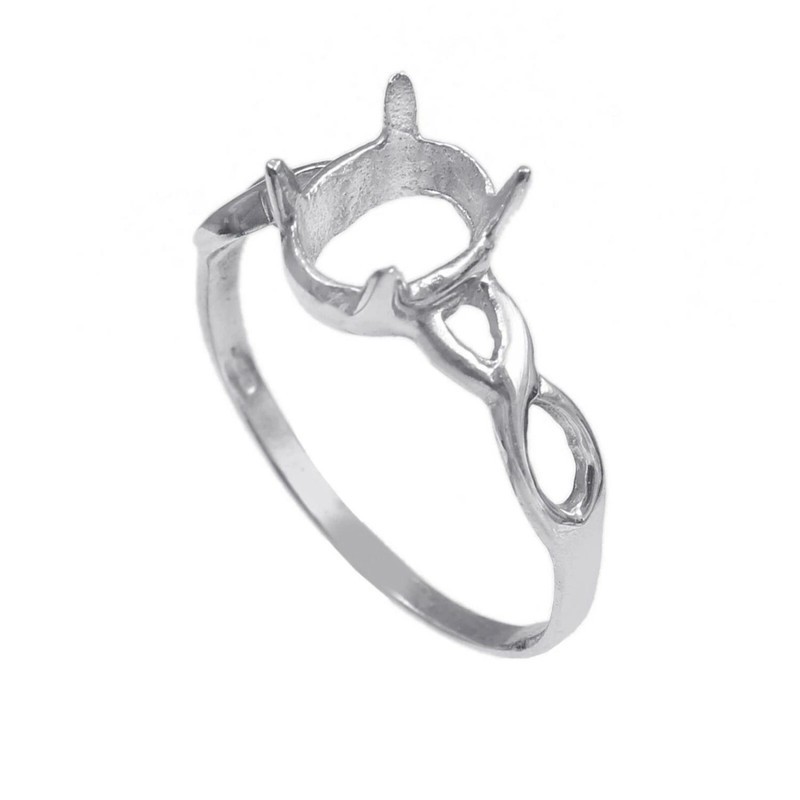 Semi Mount Ring Stone Setting Size 8X6 MM Oval Shape 925 Sterling Silver Ring