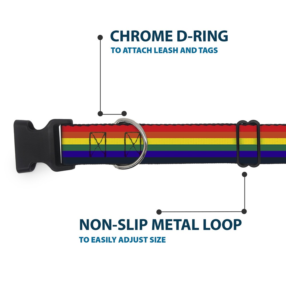 Plastic Clip Collar Rainbow NARROW-Medium 8.5-12"