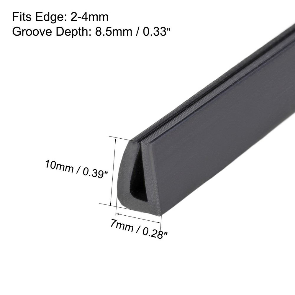 Edging U Seal Extrusion, Fits 5/64-5/32Poll Edge 1M