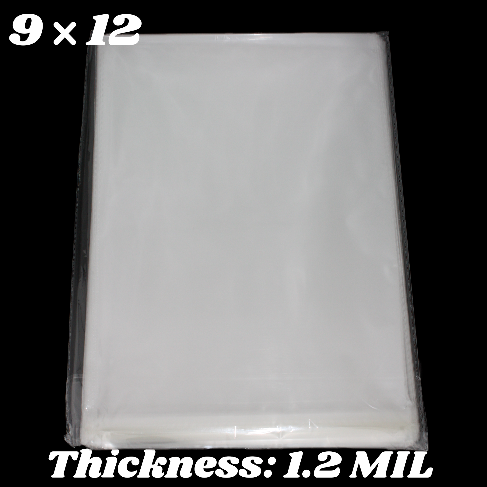 9x12 Clear Resealable T-Shirt/Apparel Self Seal Cello Lip Tape Poly Plastic bags