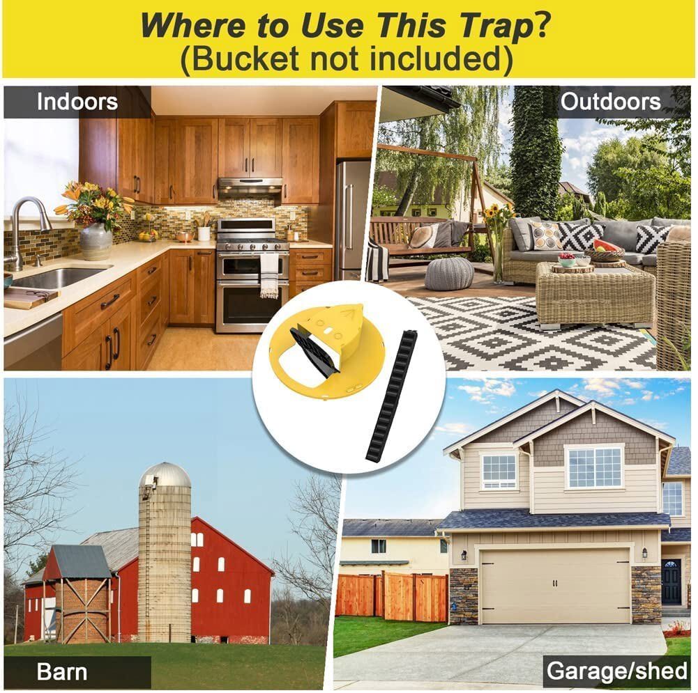 2x Mice Trap Reusable Smart Bucket Lid Mouse Rat trap Auto Reset