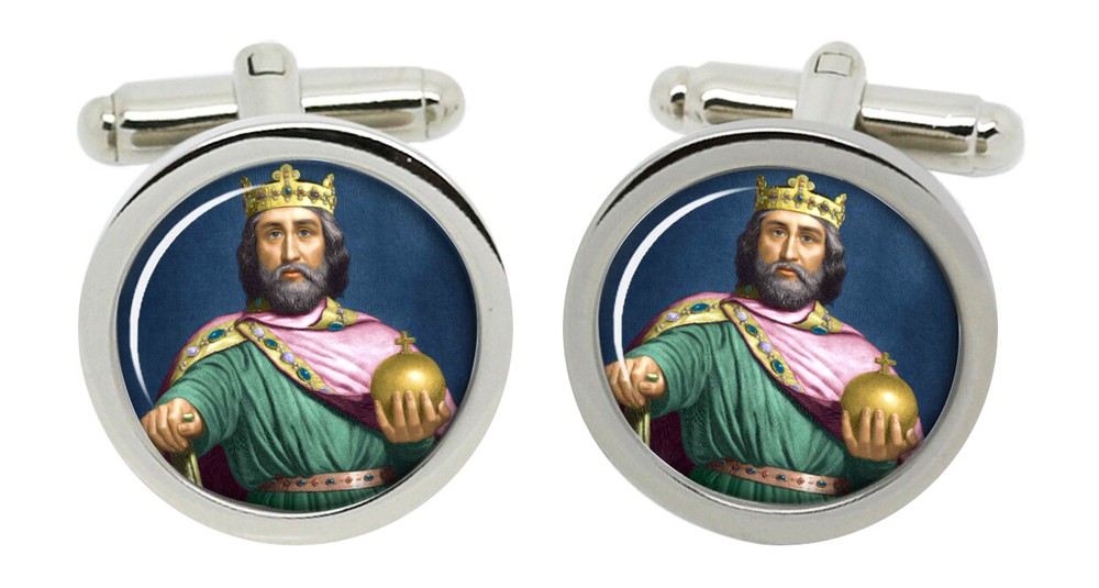 Charlemagne Cufflinks in Chrome Box