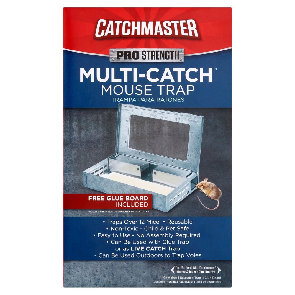 (2 pack) Catchmaster Reusable Multi-Catch Mouse Trap - Free Glue Board Included