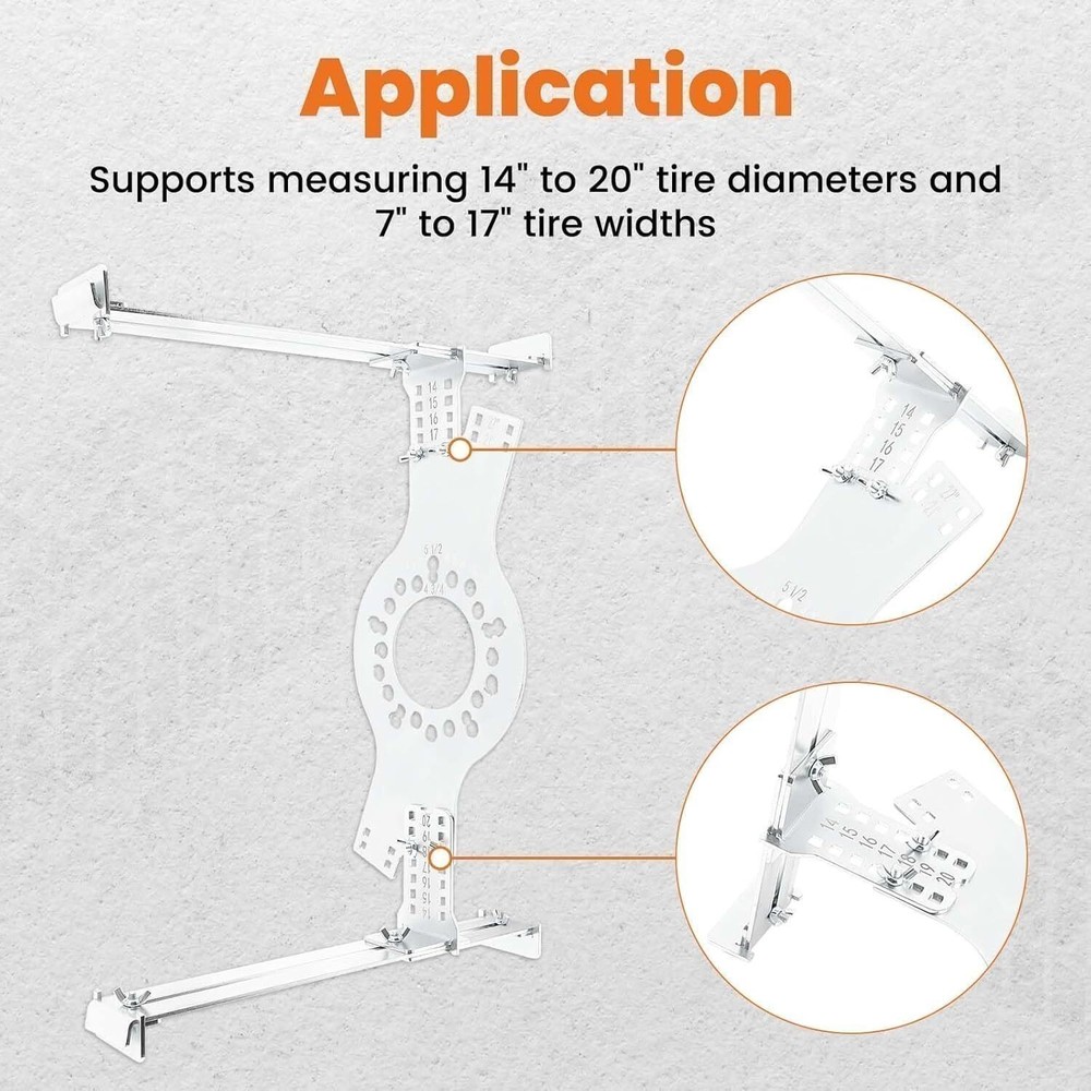 Wheel Fitment Testing Tool, Tire Size Fit Test Measuring Mockup, 5-Lug Pattern