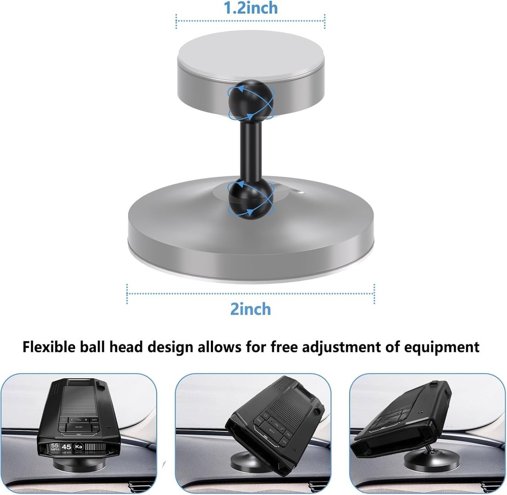 Universal Dashboard Radar Detector Mount with Strong Magnetic Hold - Adjustable