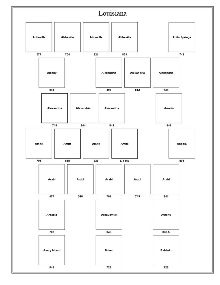 Louisiana Precancel Town & Type 18 Pages in Sheet Protectors