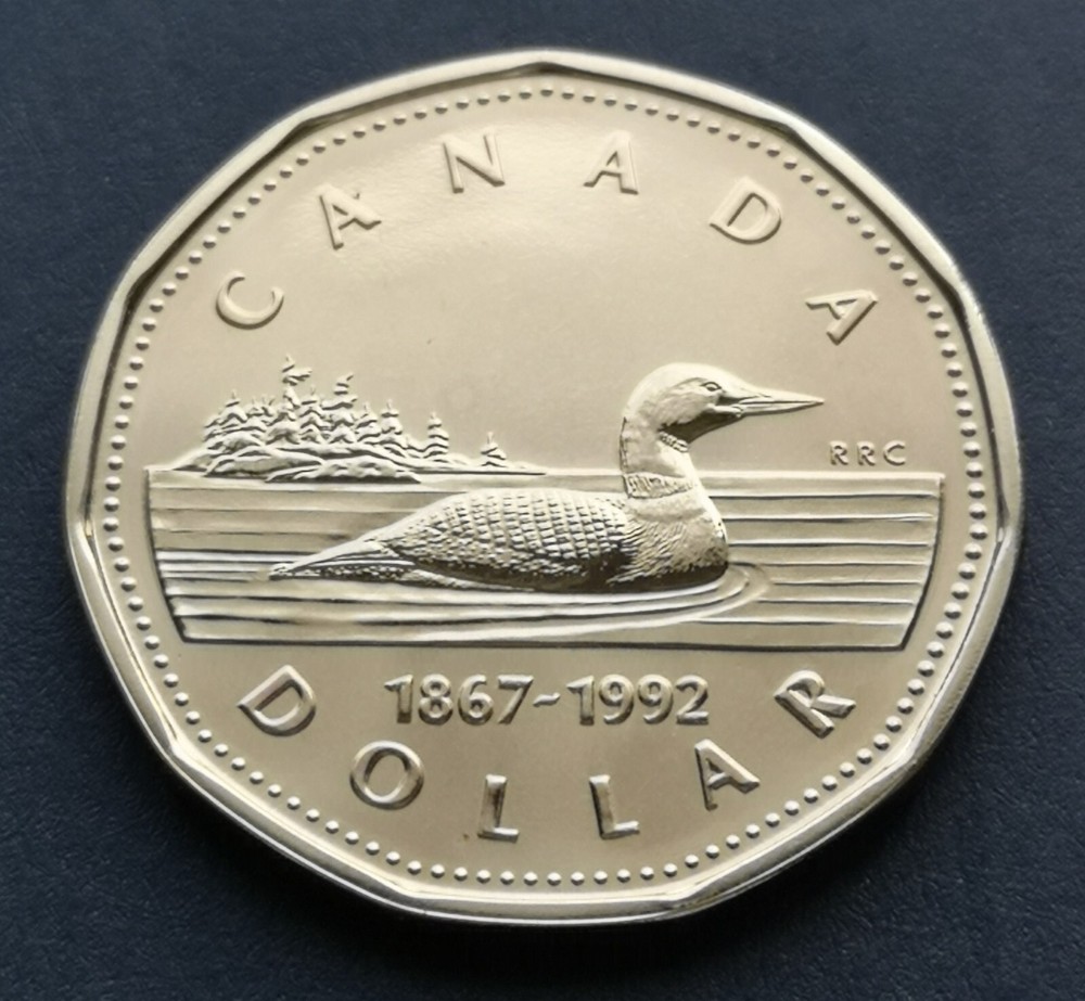 ***  CANADA   LOONIE  1992  ***  SPECIMEN  ***  FROM  MINT  SET  ***