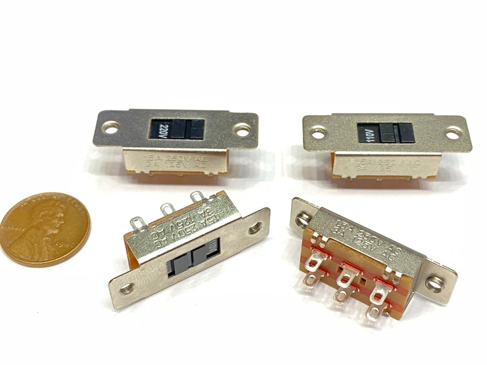 4 x Selector Select Slide Switch DPDT 2P2T Voltage AC 110V 220V power supply