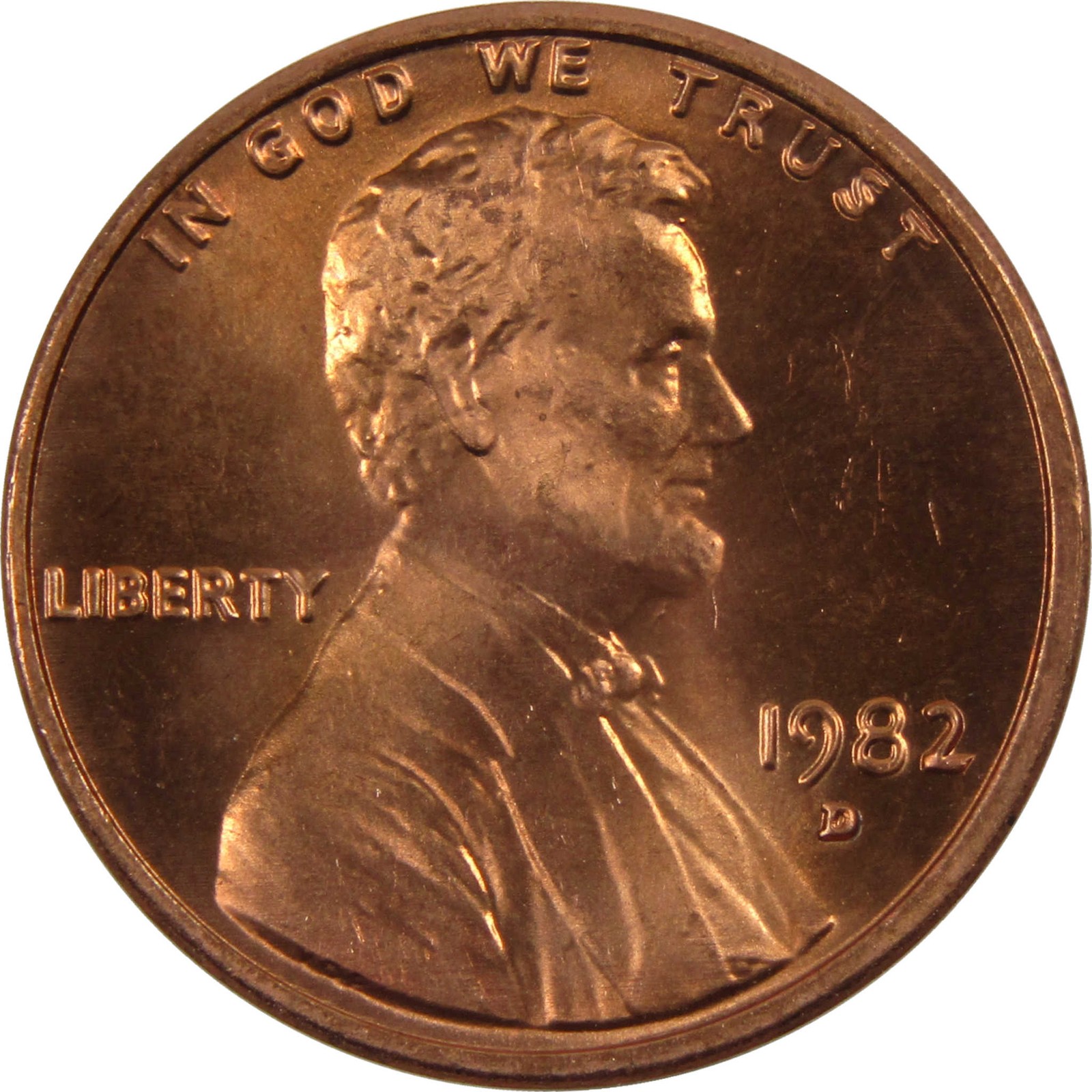 1982 D Large Date Lincoln Memorial Cent Uncirculated Zinc Penny 1c