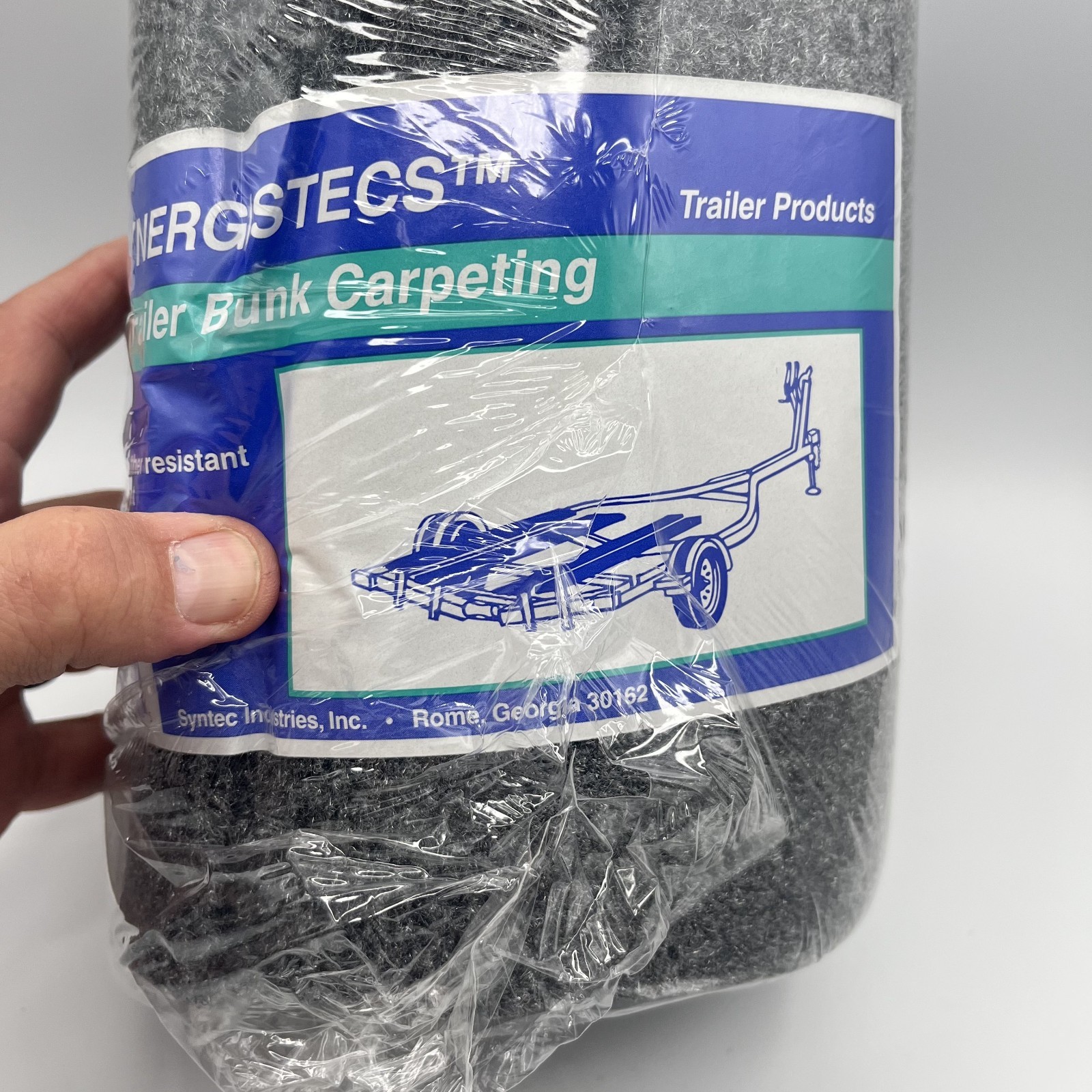 Syntec 8" x 12' Charcoal Trailer Bunk Carpeting for Boat Trailers - 16oz