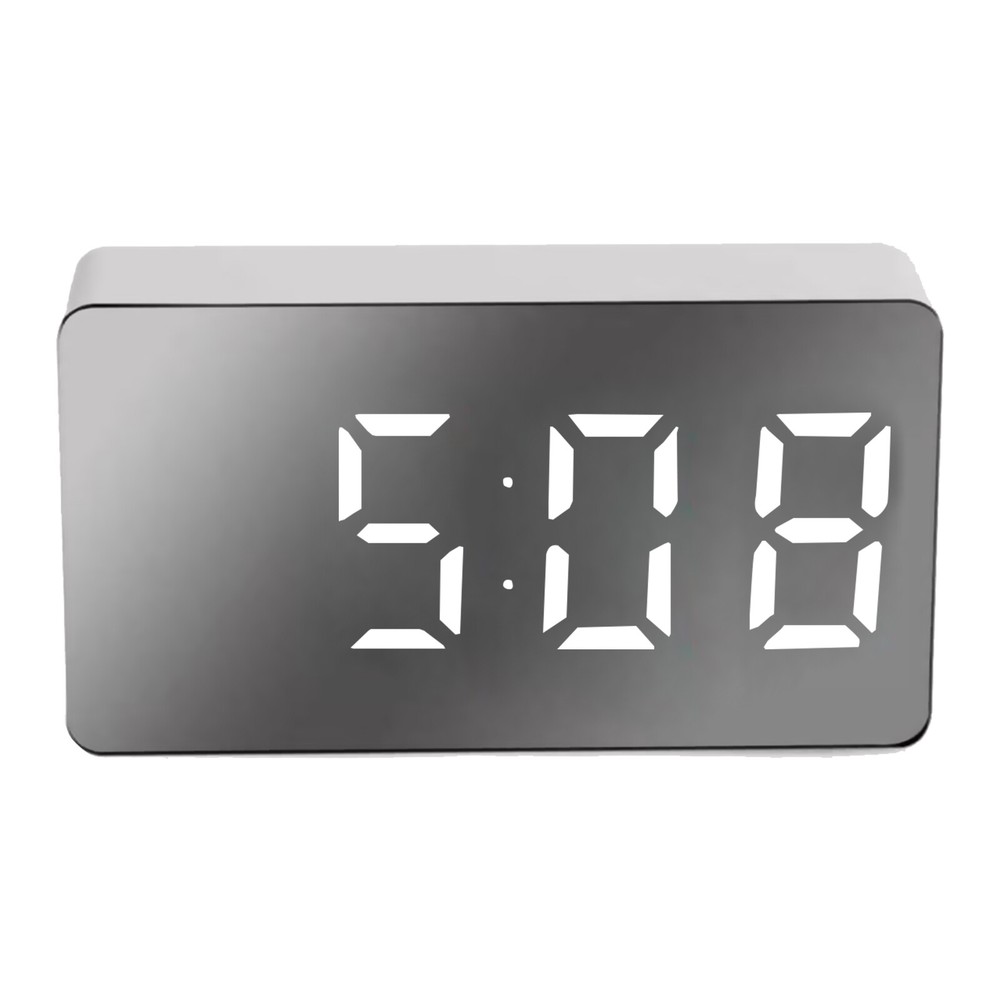 Digital LED Mirror Clock date temperature Multifunctional Display Alarm Clock