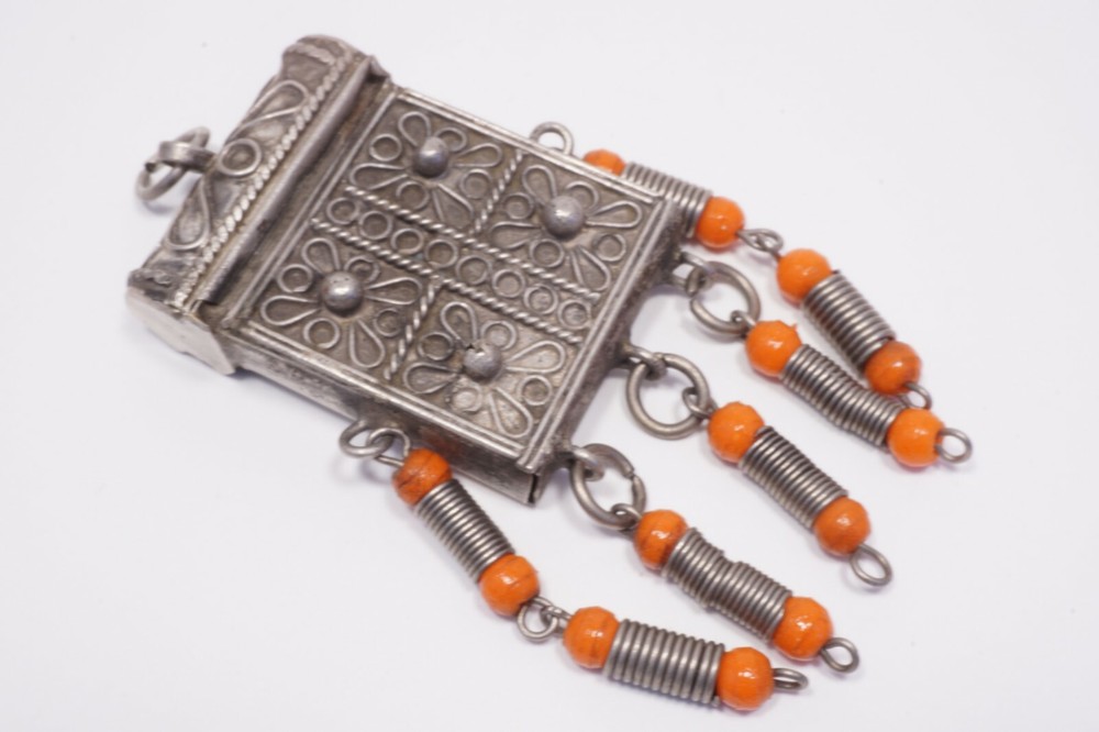 Silver Prayer Box Pendant, Afghanistan