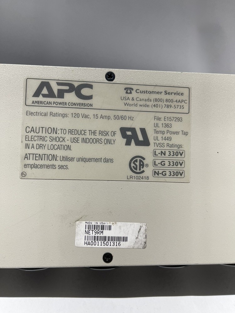 APC NET9RM SurgeArrest Network 9-Outlet Power Distribution