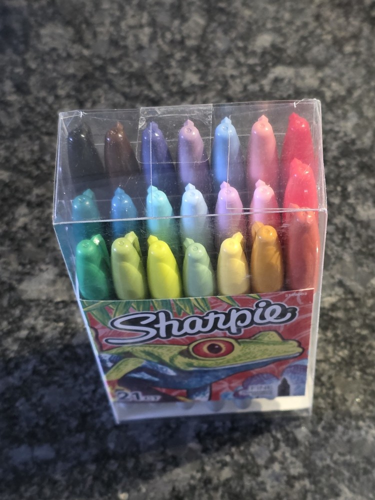 Sharpie Permanent Markers 21 Assorted Colors, Fine Point, New